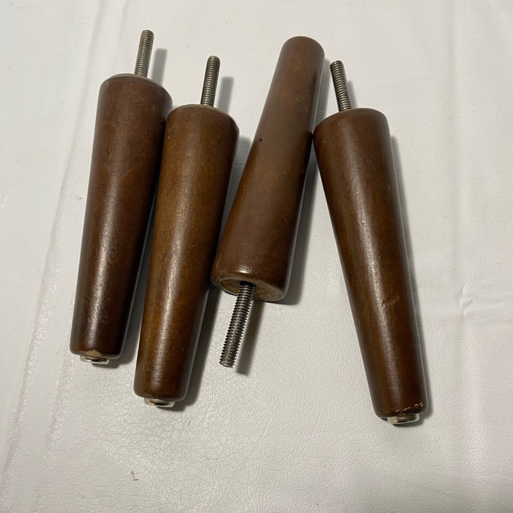 Set of 4 wooden MCM furniture legs. 6”